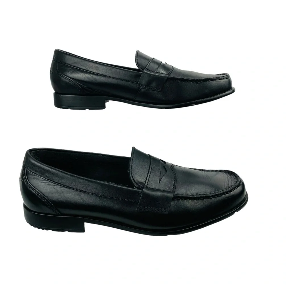 Rockport Leather Penny Loafers Men 8.5M Black Shoes Career Office Comfort M76443